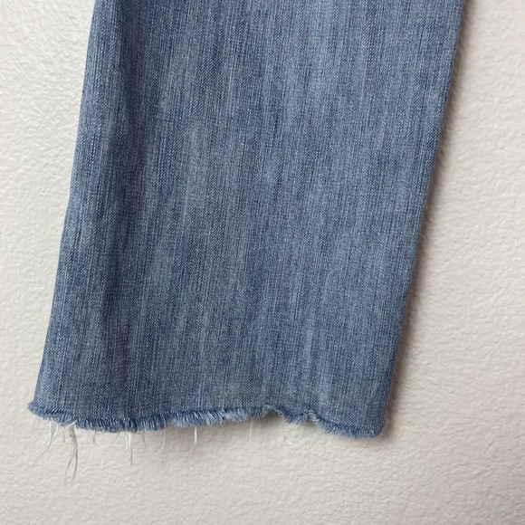 Embroidered Distressed Cutoff Cropped Denim Blue Jeans Low Rise 11 *altered* - Picture 8 of 12